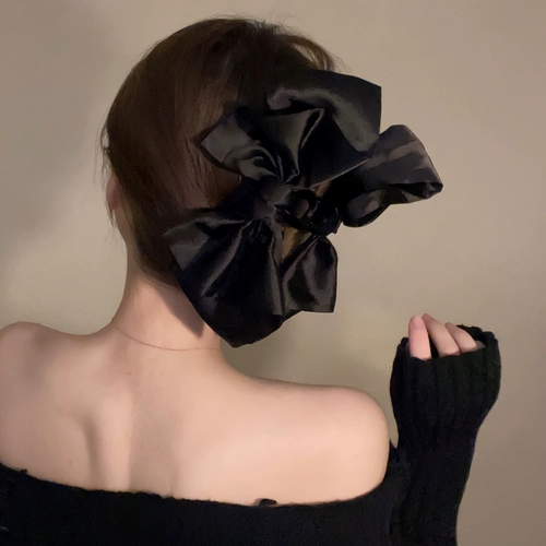 Большая черная заколка-крабик с бантиком, заколка для волос, аксессуар для волос, акула, шпильки для волос, популярно в интернете, коллекция 2023