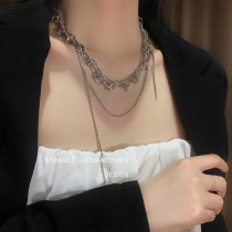 European and American 100 Lap Necklace Women Ins Hip Hop Cool Wave small crowddesign Sensation Double Laminated Wear Decoration Accessories High Street Necklace