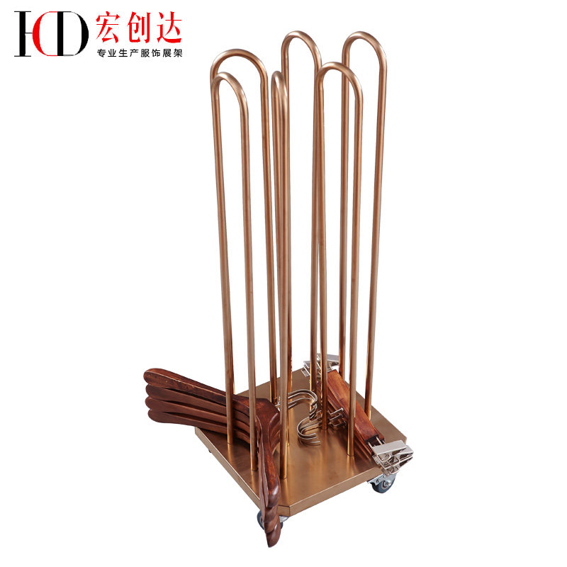 Clothing store hanger storage cart Clothes rack storage rack Storage rack Metal stainless steel rack put hanger car move