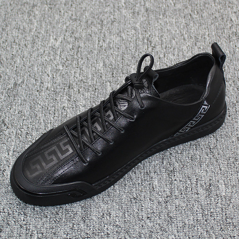 European Station Men Shoes Spring New Korean Version Genuine Leather Board Shoes Men Trends 100 Hitch A Foot Pedal Breathable Men Casual Shoes