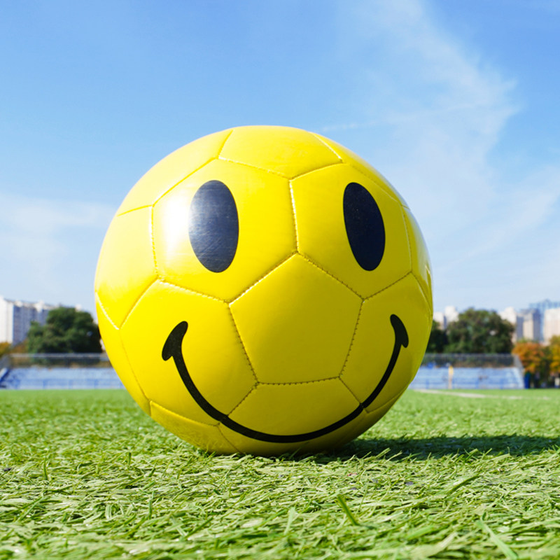 Yellow Smiley Face Football 4 5 Standard with a ball Smile Happy Four-5 Wear Resistant Kick Race Training Special