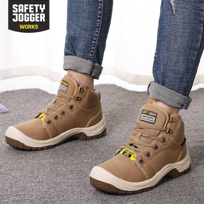 Safety Jogger Saddle Saddle Saddle Young DESERT Safety Shoes Canvas Help Slightning Prevention and Slip