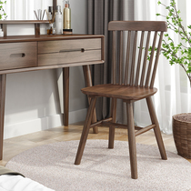 Nordic modern solid wood dressing table stool backrest makeup chair Girls cute bedroom home simple dressing chair