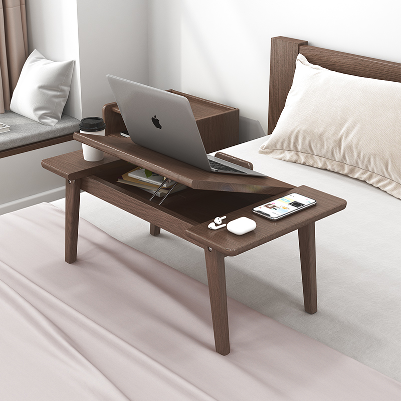 Bed desk solid wood computer small table bedroom lazy desk writing table girls small learning folding small tables