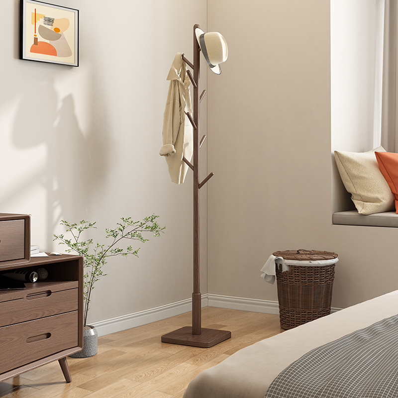 Solid wood hanger floor bedroom simple household hanger indoor hanging clothes rack vertical simple coat rack