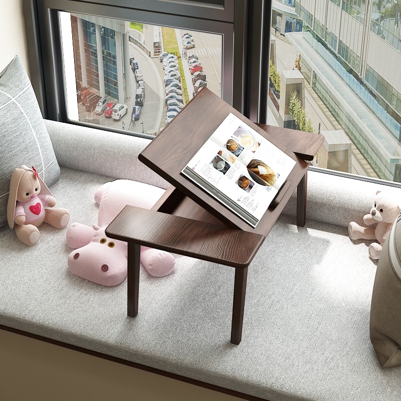 Solid wood bay window folding small table bedroom sitting tatami coffee table Japanese window sill low table Kang table home table