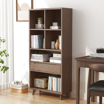 Solid wood bookcase retractable lattice cabinet storage cabinet storage cabinet living room wall floor shelf display cabinet