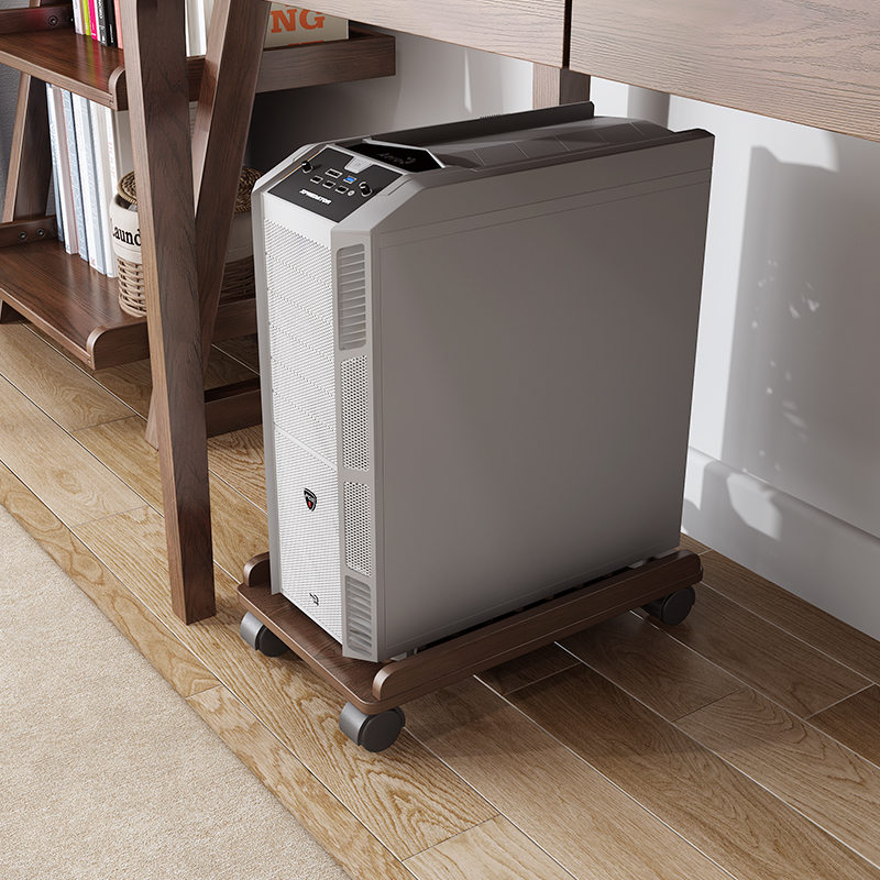 Desktop computer host bracket mobile belt pulley base pallet elevated plate solid wood host chamber tray