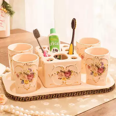 Mingla bathroom five-piece set creative European-style family of four or three washing set mouthwash cup brushing cup Toothbrush cup