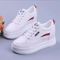 High and low shoes long and short legs customized left and right foot length and short straightforward leather leather breathable leisure female shoes stealth increase and high shoes