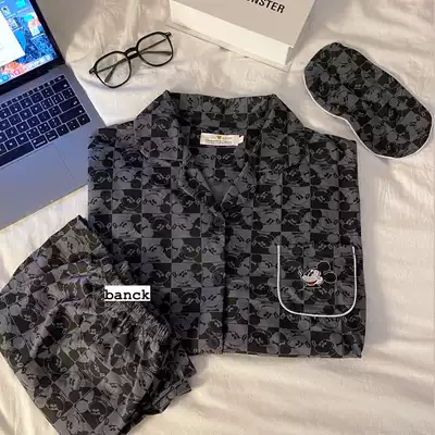 High-end quality ~ Cartoon pajamas women's summer pure cotton short-sleeved couple home clothes thin Korean men's suit