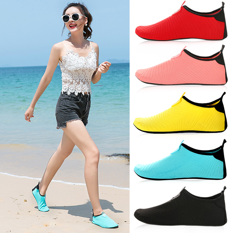 Beach snorkeling shoes Adult breathable Indoor anti-slip barefoot Soft bottom Summer speed dry swimming anti-cut yoga diving shoes