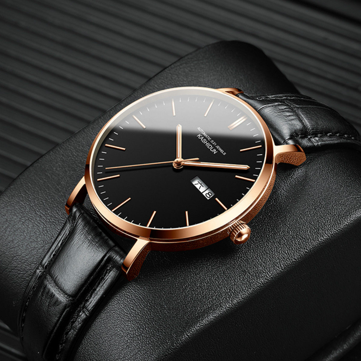 2021 New Castidon watch men's concept automatic mechanical watch fashion leather ultra-thin waterproof men's watch