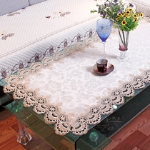 Lace side dining table cloth European chair cover high-grade embroidered tablecloth square table cloth household cover TV cabinet cover cloth