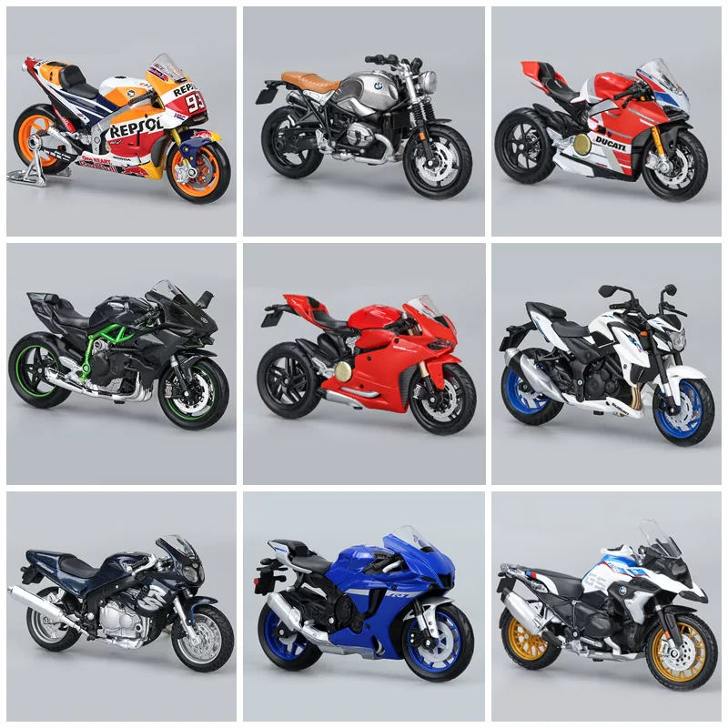 Kawasaki, bmw, honda, автомобильная модель, реалистичная сплавная машина, мини-фигурка, масштаб 1:18