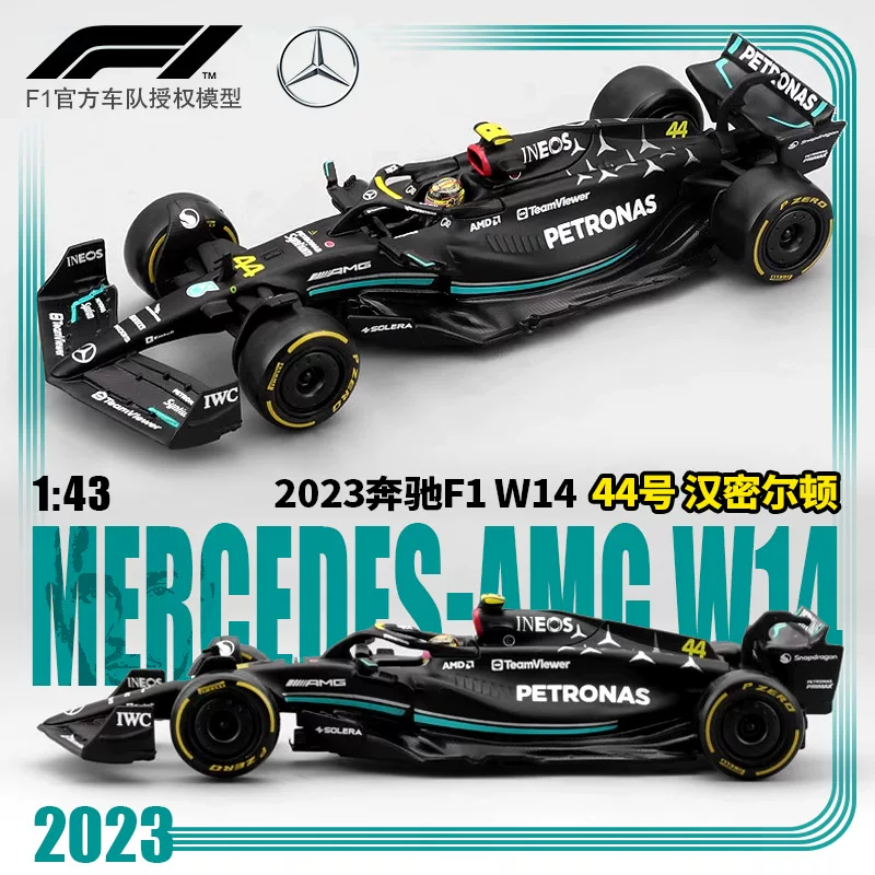 Модель гоночного автомобиля 1:43 Benz Mercedes AMG Hamilton W14 Formula Racing F1 из сплава