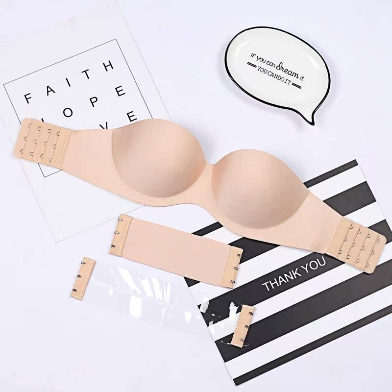 Bra dây đeo vai không siêu trượt chống trượt váy cưới cỡ lớn nửa cốc ngực lớn nhỏ ngực nhỏ ngực ngực đồ lót vô hình áo lót su