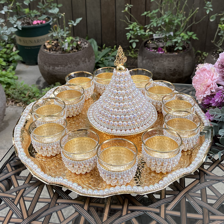 Turkey imported European-style tray tea set luxury coffee cup golden black tea cup household water cup kung fu tea cup