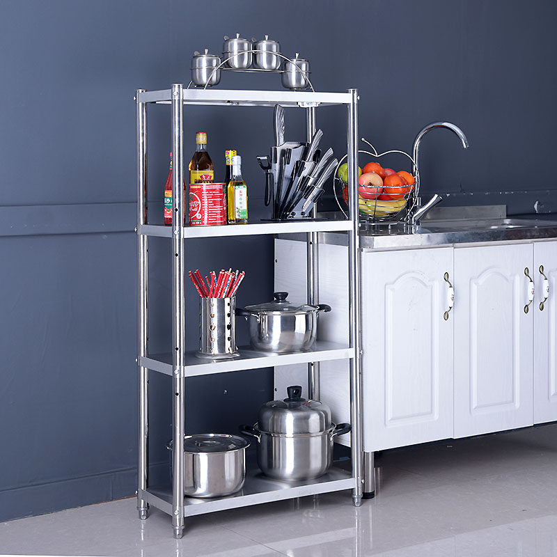 Stainless steel four-story kitchen nip slit 25 wide containing layer frame 30 wide multilayer pan shelf floor shelve shelf