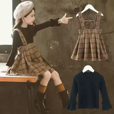 Girls holding baby bag skirt Western style 2021 new middle and large children's dress princess skirt Korean version of the little girl spring and autumn skirt trend