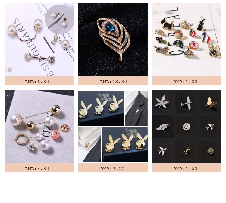 Ngọc trai hai đầu chống ánh sáng pin pin trâm cài cổ áo khóa khuy măng sét zircon pin áo len pin phụ kiện