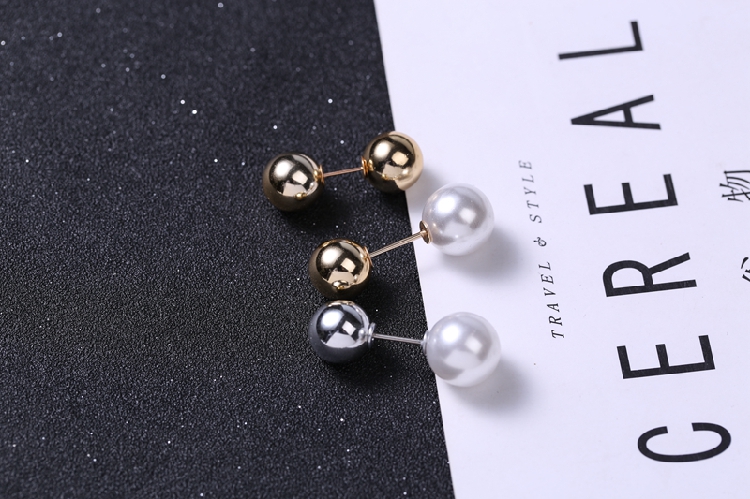 Ngọc trai hai đầu chống ánh sáng pin pin trâm cài cổ áo khóa khuy măng sét pin áo len hoang dã phụ kiện pin trâm cài áo cao cấp