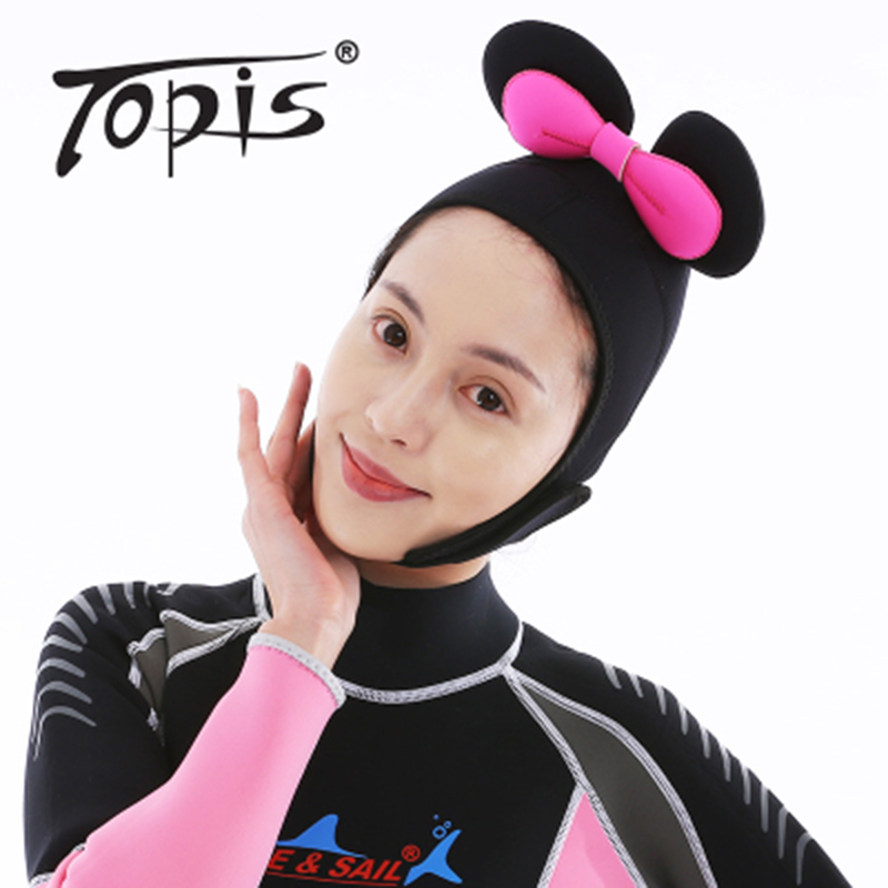 TOPIS 3MM adult children cartoon styling swimming headgear anti-coral snorkeling deep diving cap gear