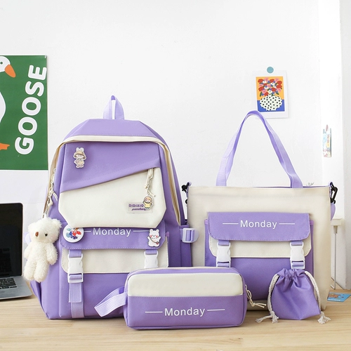 Ранец, дизайнерская сумка через плечо, свежий вместительный и большой рюкзак, тренд сезона, для средней школы