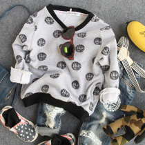 Childrens sweatshirt spring autumn boy cotton terra graffiti Wind necropolis Childrens baby hooded jacket