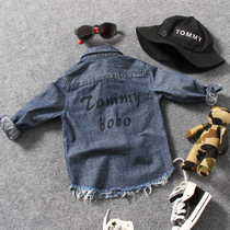 Child Denim Shirt Spring Autumn Winter Child Clothing New Pint Boy Alphabet Streaming Su Cotton Long Sleeve Shirt 100 Hitch