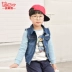 Pom gấu boy xuân hè 2018 mới cho trẻ em denim vest ngoại mỏng mỏng Hàn Quốc áo gile nỉ cho bé trai bé gái Áo ghi lê