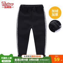 Girls  childrens clothing autumn and winter leggings new fashion striped childrens thickened one-piece velvet baby sports pants