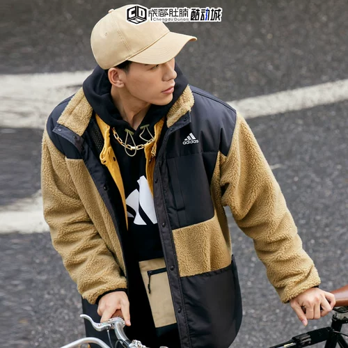 Adidas/阿迪达斯 Демисезонная бархатная ветрозащитная спортивная куртка для отдыха