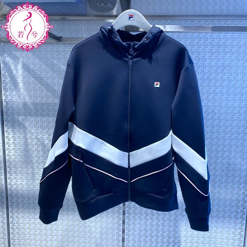 FILAFila Coats Women 2022 Spring Lady Casual Sports Knitted with hat jacket A11W213503