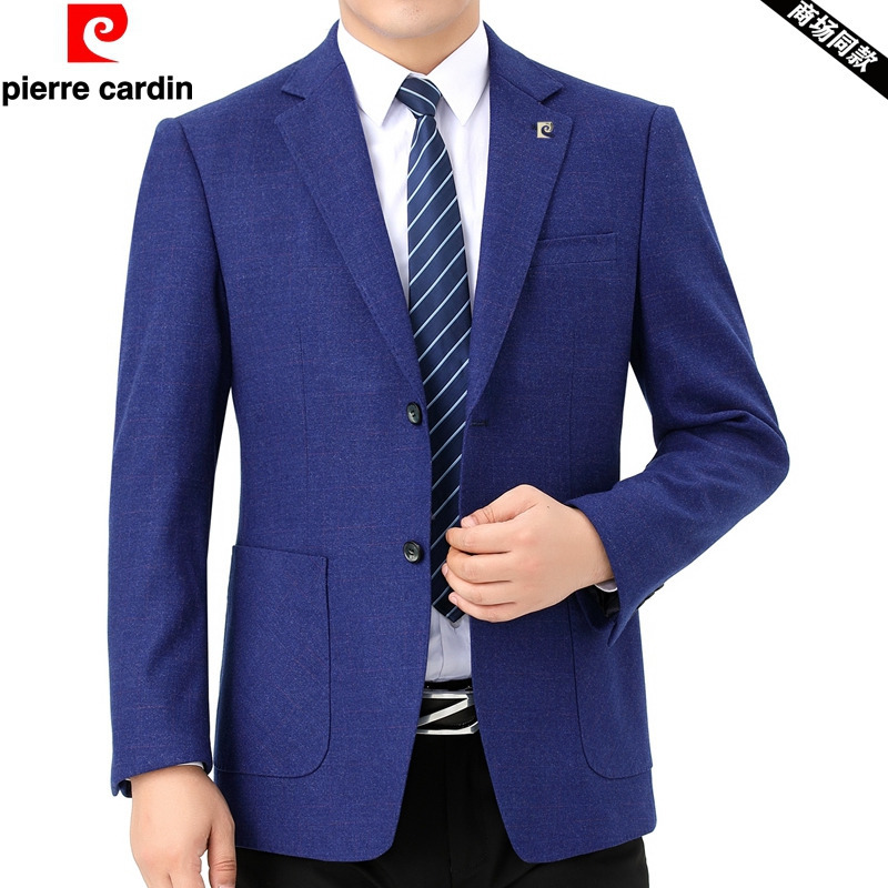 Pierre Cardin Wool Suit Men's Single-Breasted Suit Middle-Aged High-End Business Casual Suit Non-Iron Single-Breasted Men's Jacket