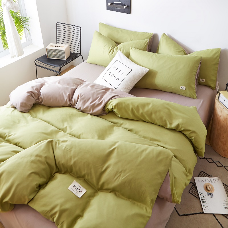 Matcha KhakiWashed cotton Quilt cover Quilt cover singleton  1.5 rice 1.8x2.0 Single person student dormitory 150 Double 200 x230 sheets