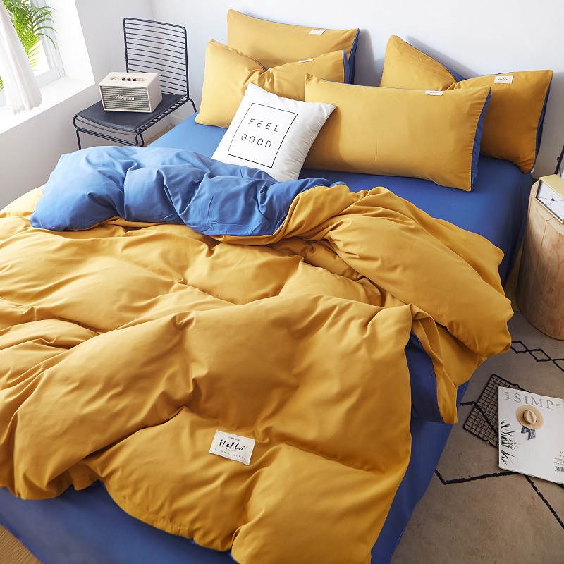 Apricot DenimWashed cotton Quilt cover Quilt cover singleton  1.5 rice 1.8x2.0 Single person student dormitory 150 Double 200 x230 sheets