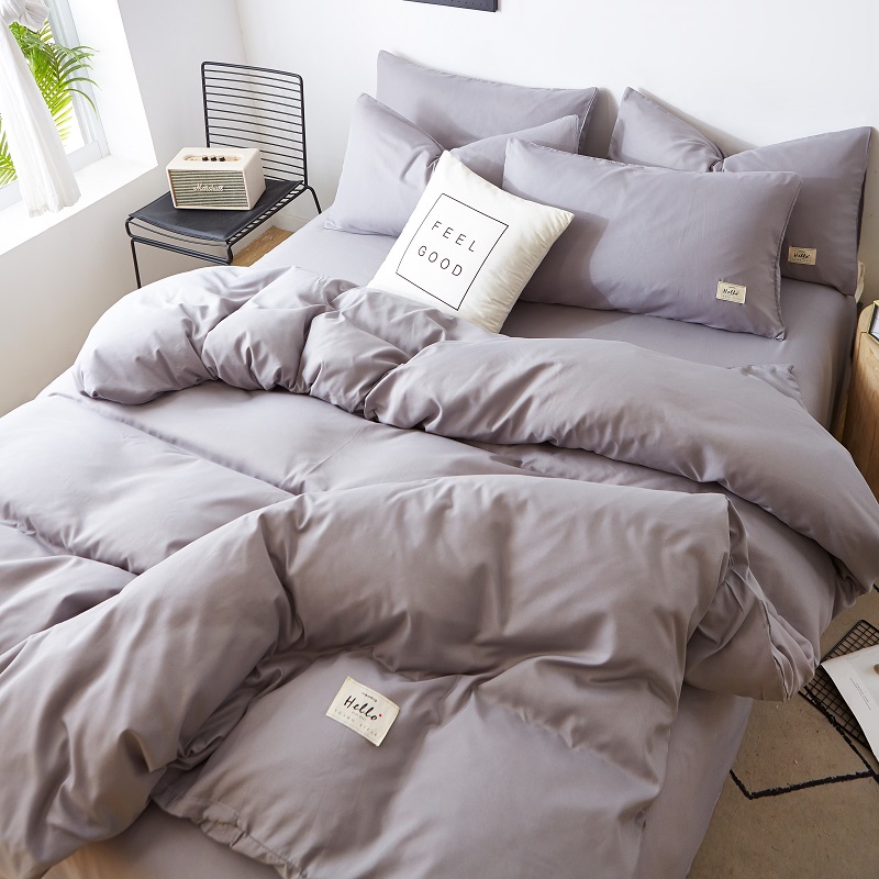 Light GrayWashed cotton Quilt cover Quilt cover singleton  1.5 rice 1.8x2.0 Single person student dormitory 150 Double 200 x230 sheets