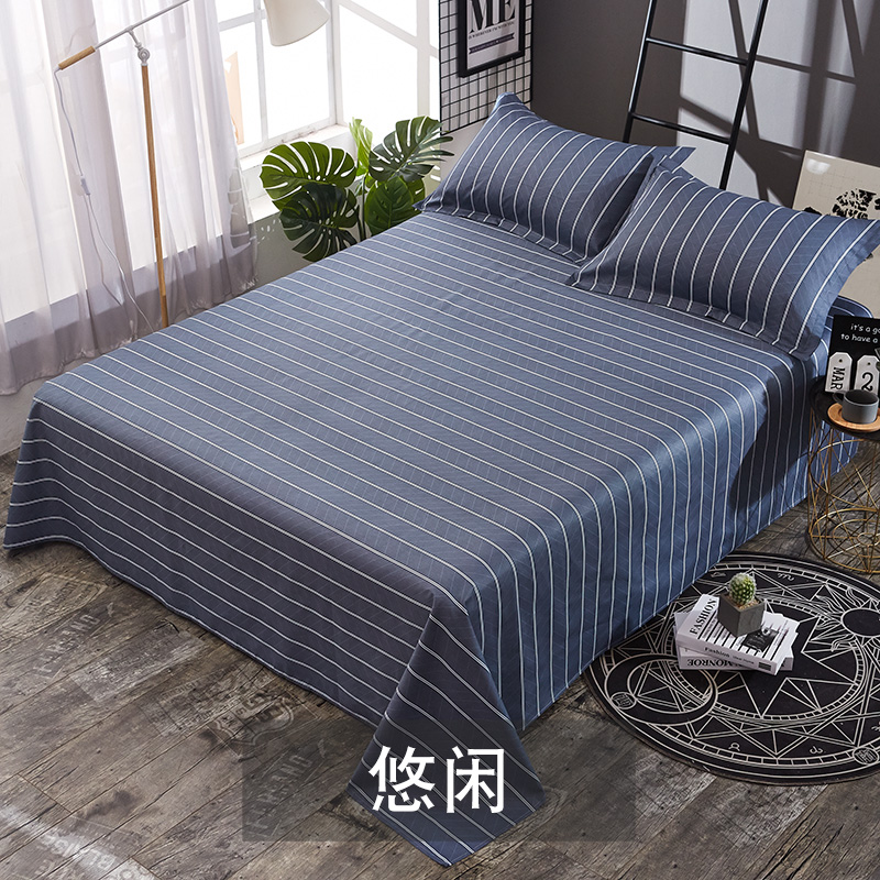 Khăn trải giường bằng vải cotton đơn cho sinh viên ký túc xá 1,2m giường đôi 1,5 / 1,8 mét giường 100% vải cotton bộ drap giường