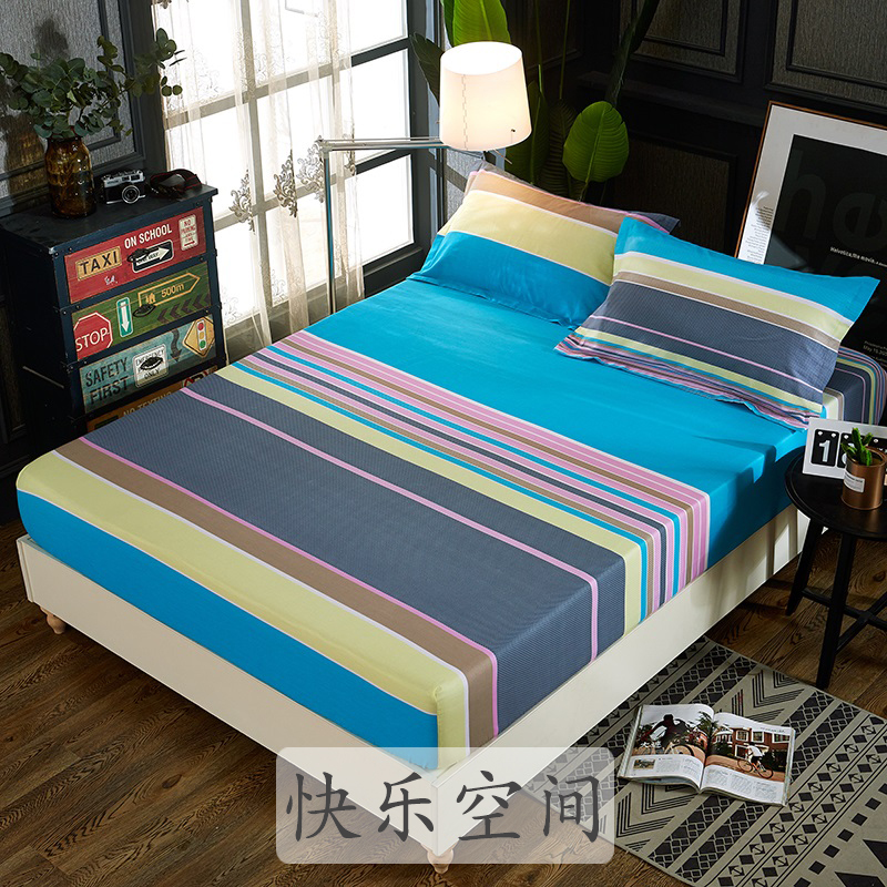 Giường cotton Tấm trải giường bằng vải bông đơn 1,2m1,5 m 1,8 nệm Simmons bảo vệ phủ bụi giường 	ga giường bo chun