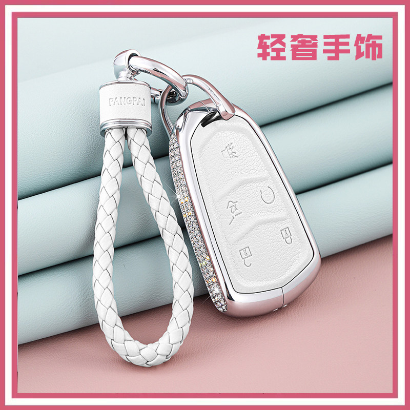 Diamonds are suitable for Cadillac key case XT4 XT5 XT6 ATSL XTS CT6 genuine leather case buckle women