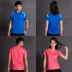 Li Ning ngắn tay t-shirt nam giới và phụ nữ chạy thể thao mùa hè nửa tay áo thoáng khí lỏng lẻo vài casual khô nhanh áo sơ mi