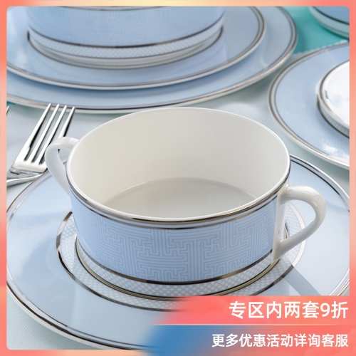Ronda about ipads porcelain couples western soup bowl thick soup bowl western - style ear soup bowl dish home 4.25 in eternity