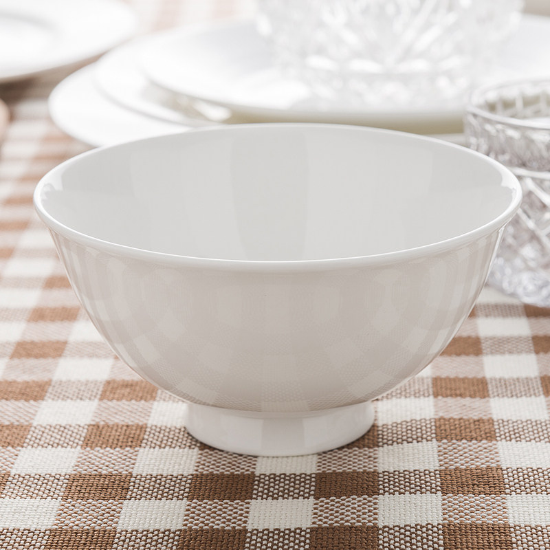 Ronda Bone Porcelain Bowl 4 6 Inch Goblet Simple Ceramic Rice Bowl Small Pure White Household Tableware Soup Bowl
