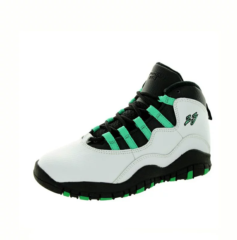 Air Jordan 10 AJ10 Joe 10 Giày trẻ em màu xanh lá cây màu trắng PS 487212-118 - Giày dép trẻ em / Giầy trẻ