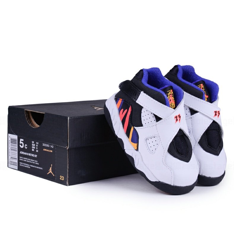 Air Jordan 8 Joe 8 AJ8 Triple Crown Giày trẻ em Giày trẻ em 305360-142 - Giày dép trẻ em / Giầy trẻ giày thể thao trẻ em nữ