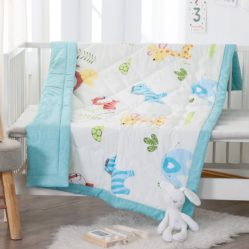Children cool by kindergarten washable full cotton summer pure cotton baby thin cartoon small quilt for a nap and summer cool quilt