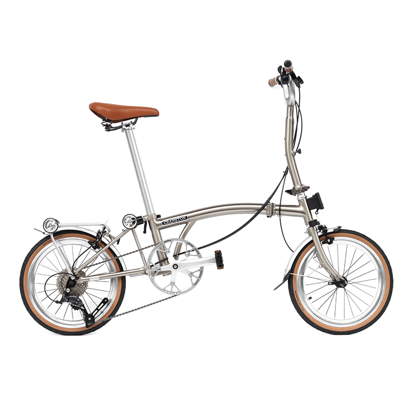 クランストン 16インチ 3つ折り自転車 349 ホイールセット 超軽量 ポータブル レトロ 小型 布製 9速ペダル