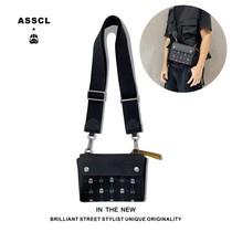 Tide-tagged bag male broadband square bag dark street tide personality handbag mini-pocket female