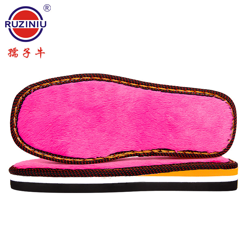 Solid cotton soles of hand - made cotton slippers warm and wear - resistant couple's long - fluff filament soles